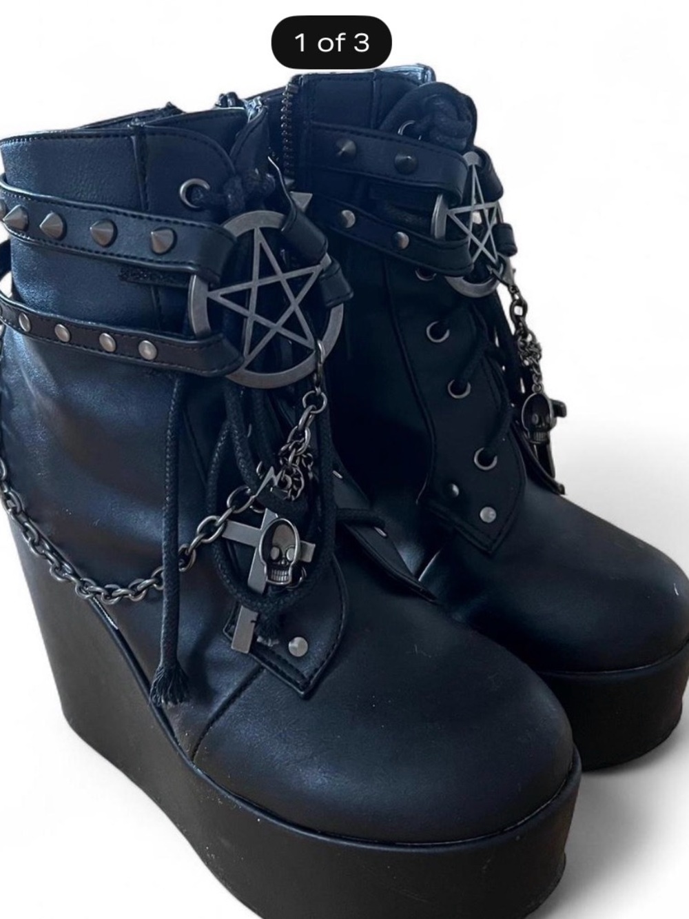 Demonia wedge platform boots size 7